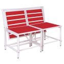 Magical 2-zits metalen tuinbank met klaptafel rood